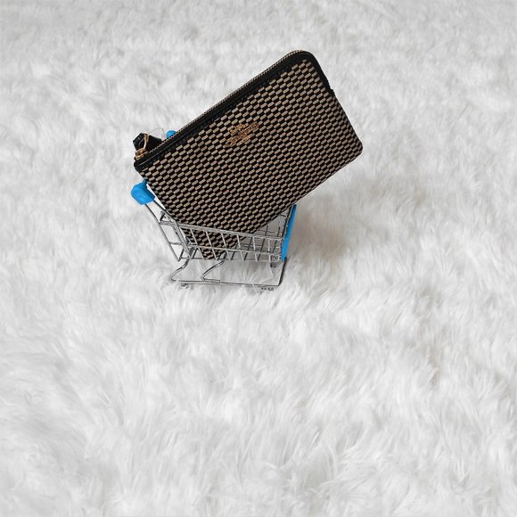 Coach Legacy Jacquard Corner Zip Wristlet - Picture 7 of 11